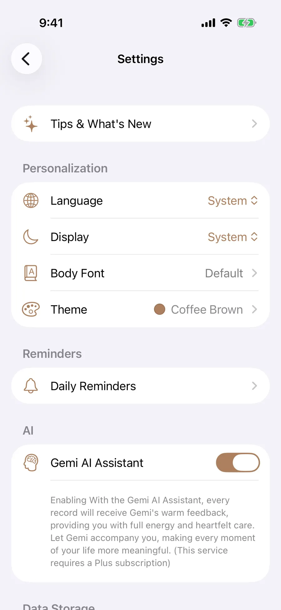 Body Font settings showing language groups and typeface options